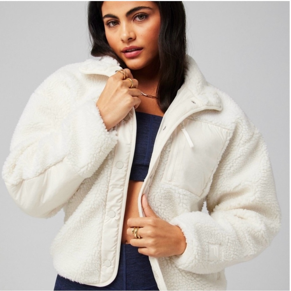 Fabletics Cream Teddy Jacket - image 1